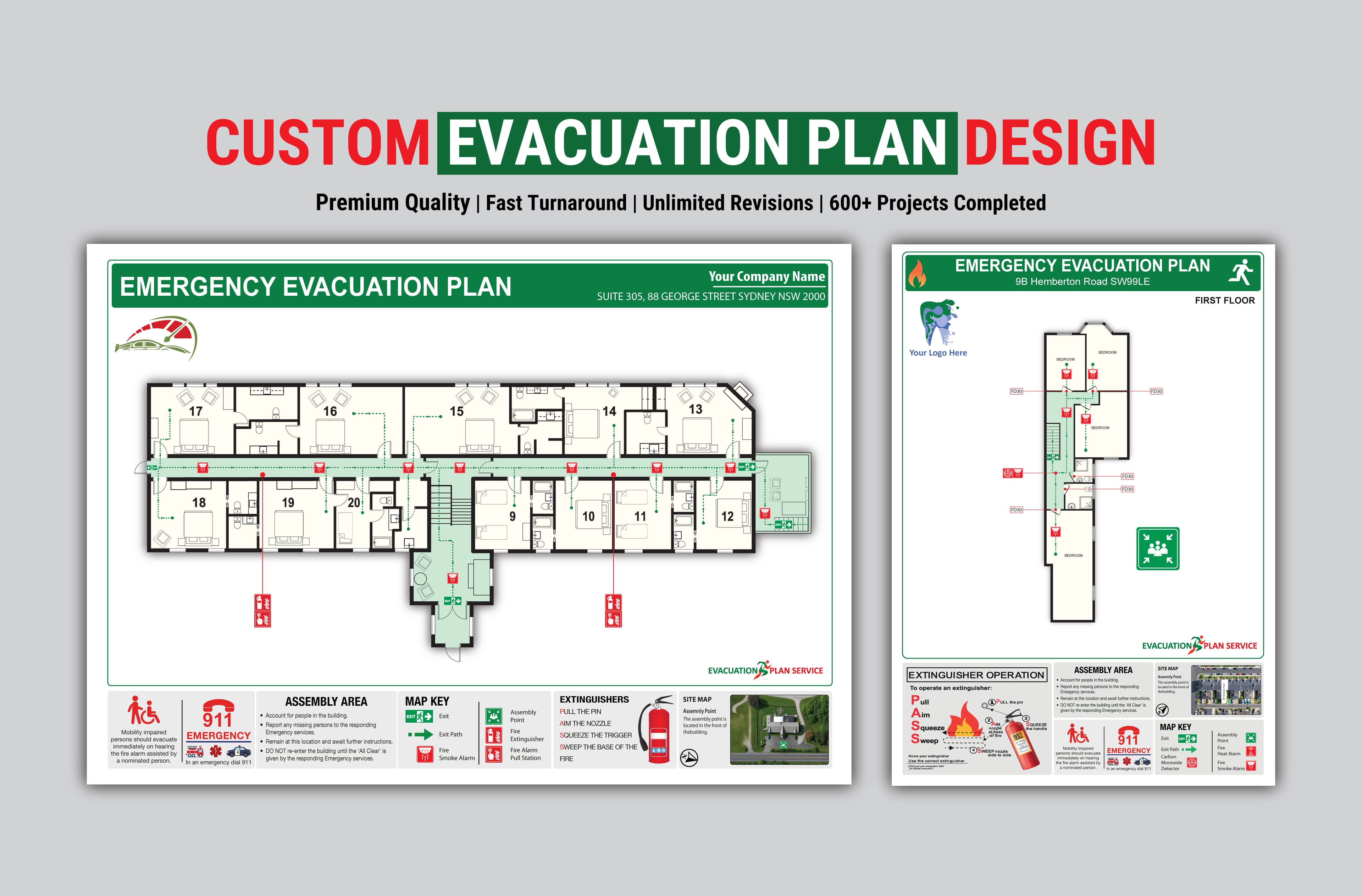 We will design fire emergency evacuation plan, Safety plan. - Fire Safety & Evacuation Plan
